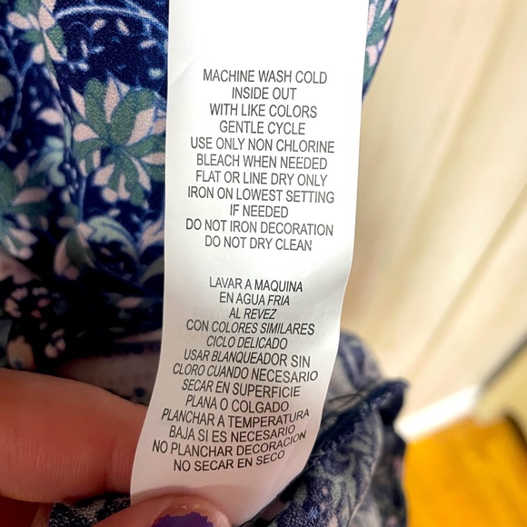 NWT My Michelle Navy Sage Pink Cold Shoulder Dress Sz L - Picture 5 of 6